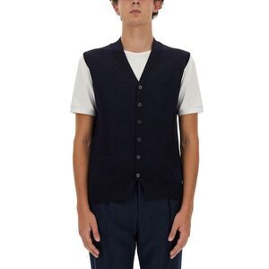 BALLANTYNE Men's Knit V-Neck Vest Men BLUE Vests